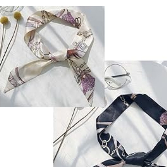 10 Satin Twilly’s- Elegant Headband, Bag Twilly, Scarf- set of 10 - Picture 10 of 16